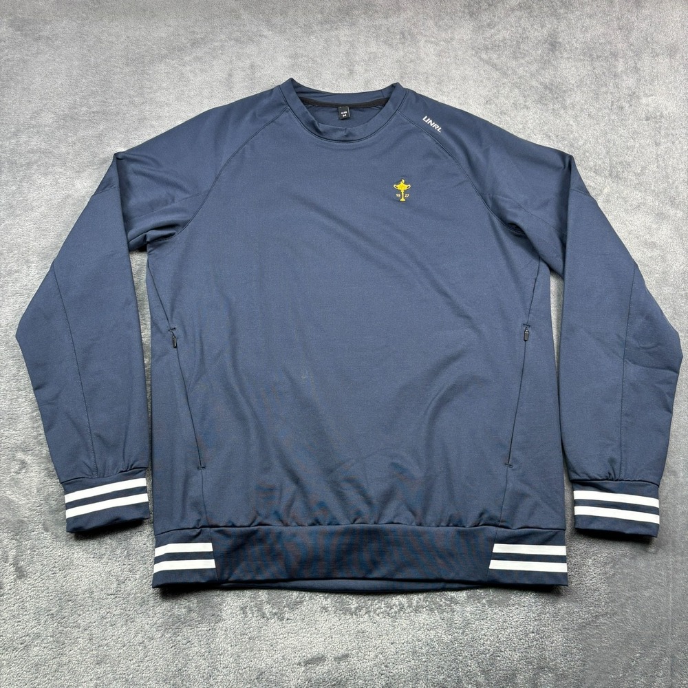 UNRL x Barstool Ryder Cup Sweatshirt Mens M Navy Blue Crewneck Stretch Golf